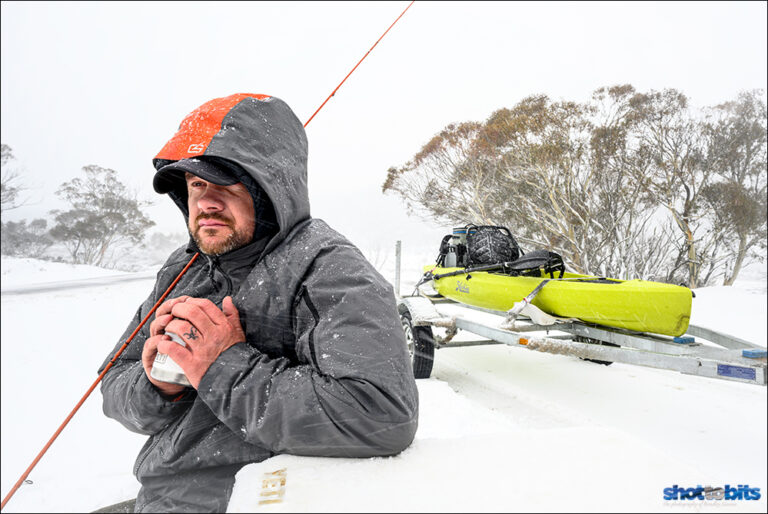 Fly Fishing Preparation in the White Out. Matt Tripet from The Fly Program